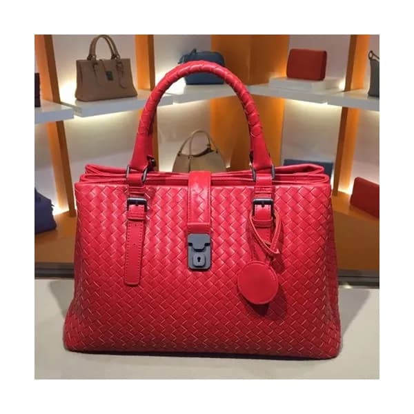 Bottega Veneta Leather Red Roma Large Tote Shoulde… - 1