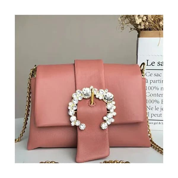 Tory Burch Leather Pink Greer Mini Chain Shoulder …