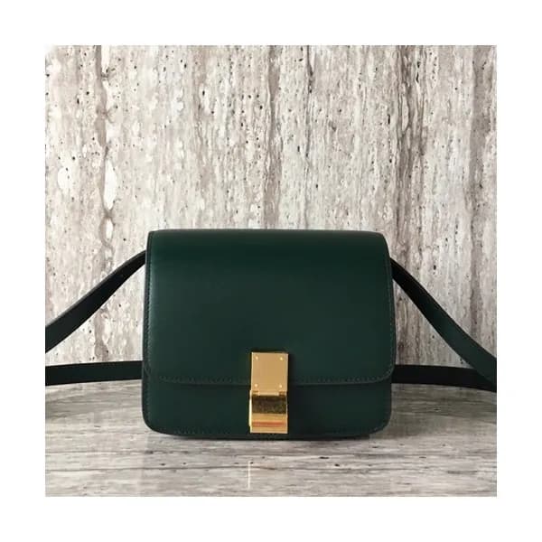 Celine Leather Classic Box Small Shoulder Bag,17CM… - 1