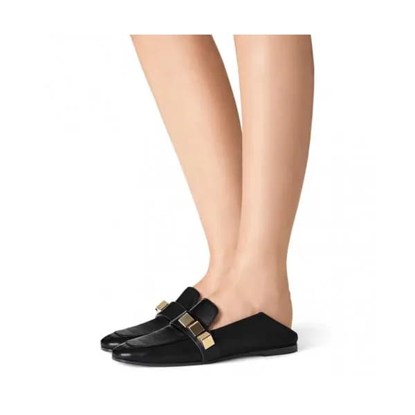 Stuart Weitzman 2019 Womens Metal Logo Leather Loa… - 1
