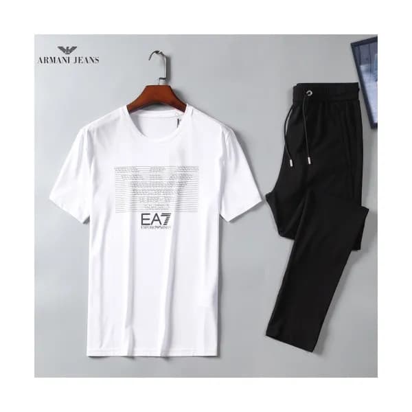 Armani 2019 Mens Printing Logo Cotton Short Sleeve… - 1