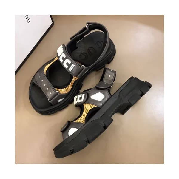 [매장판]Gucci 2019 Mens Logo Velcro Leather Sandal - … - 1