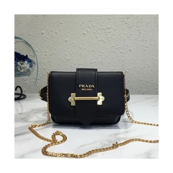 Prada 2019 Cahier Leather Hip Sack / Clutch Bag / … - 1