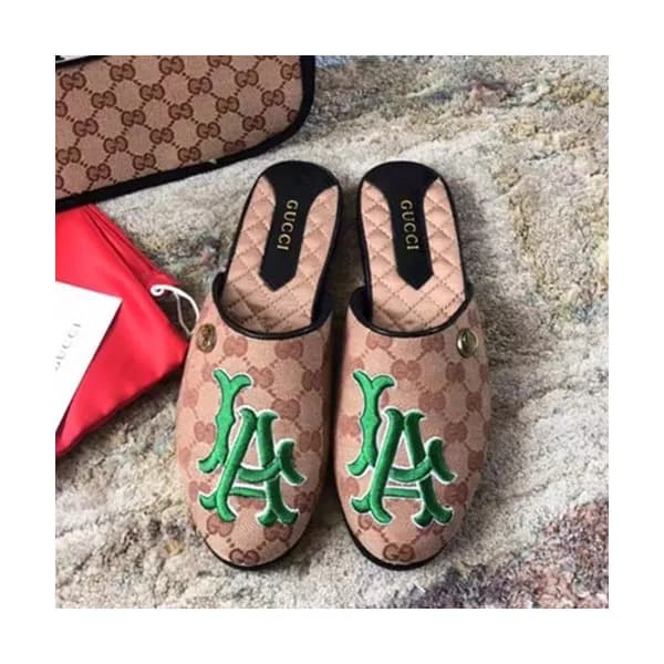 Gucci 2019 Ladies Yankees GG Steel Logo Slipper - … - 1