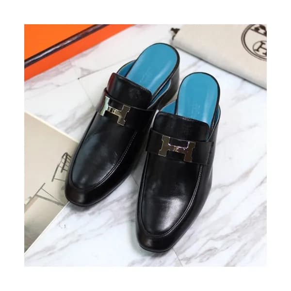 Hermes 2019 Ladies Leather Middle Heel Bloafer- 에르…