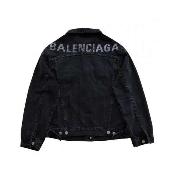 Balenciaga 2019 Mens Cubic Logo Denim Jacket - 발렌시… - 1