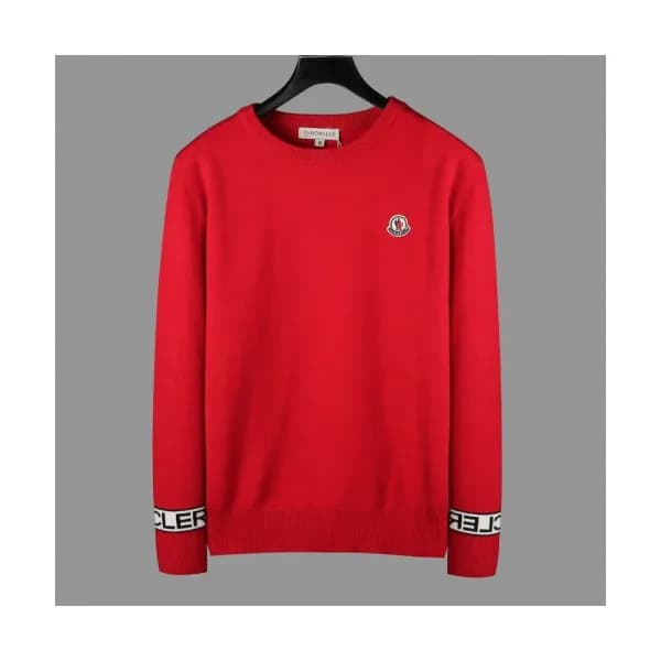 Moncler 2019 Mens Retro Logo Crew-neck Wool Sweate… - 1