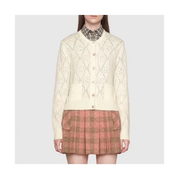 Gucci Womens Trendy Crew-neck Wool Cardigan - 구찌 2… - 1