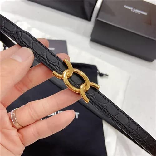 Saint Laurent 2021 Women's Leather Belt,1.3cm … - 1