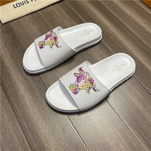 Louis Vuitton 2021 Men's Leather Slipper,LOUS1… - 1