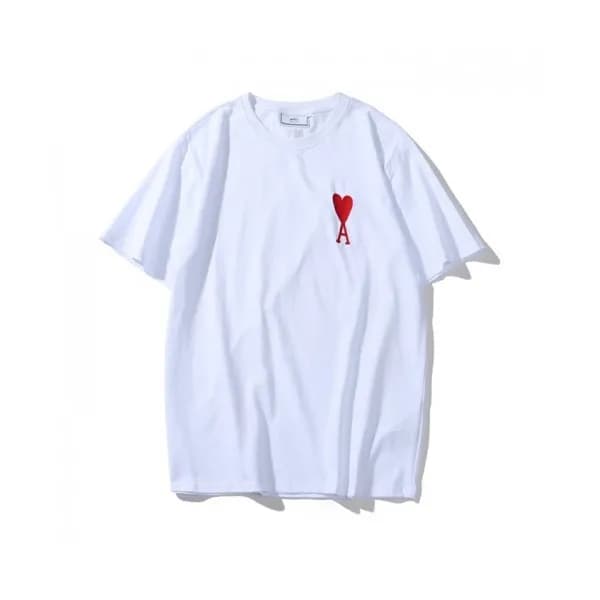Ami Mm/Wm Casual Cotton Short Sleeved Tshirt White… - 1
