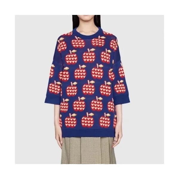 Gucci Womens Logo Crew-neck Sweaters Pink - 구찌 202… - 1