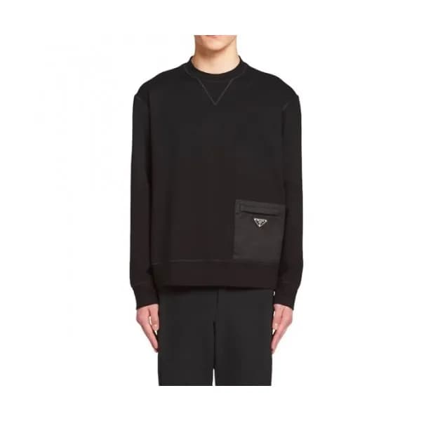 Prada Mens Crew-neck Cotton Tshirts Black - 프라다 2… - 1