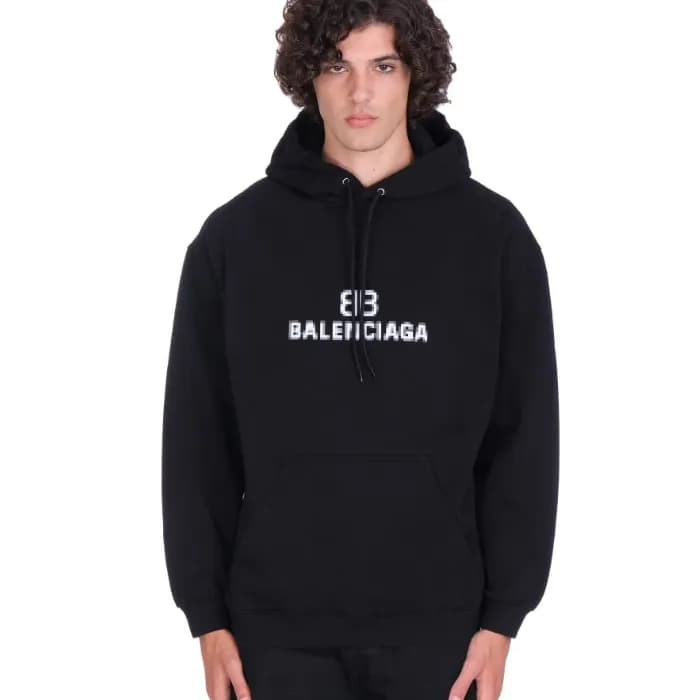발렌시아가 남/여 캐쥬얼 화이트 후드티 - Unisex White Hoodie - bal0… - 1