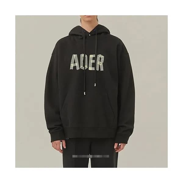 ADER Mens Minimal Cotton Hoodie Black - ADER 2021… - 1