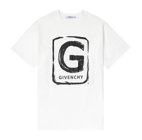 지방시 남성 크루넥 화이트 반팔티 - Mens White Tshirts - giv0679x - 1
