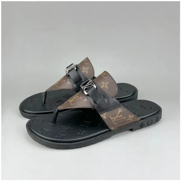 루이비통 남성 이니셜 브라운 슬리퍼 - Mens Brown Slippers - lou042… - 1