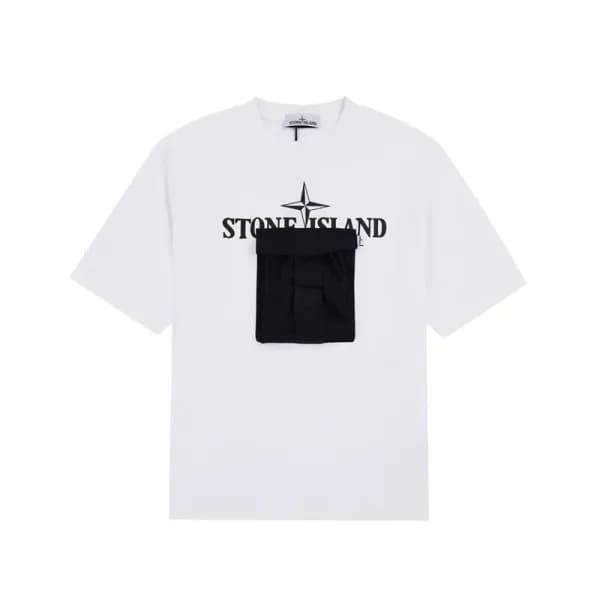 스톤아일랜드 남성 화이트 크루넥 반팔티 - Mens White Tshirts - sto04… - 1