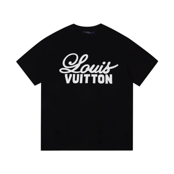 루이비통 남성 블랙 크루넥 반팔티 - Mens Black Tshirts - lou05194… - 1