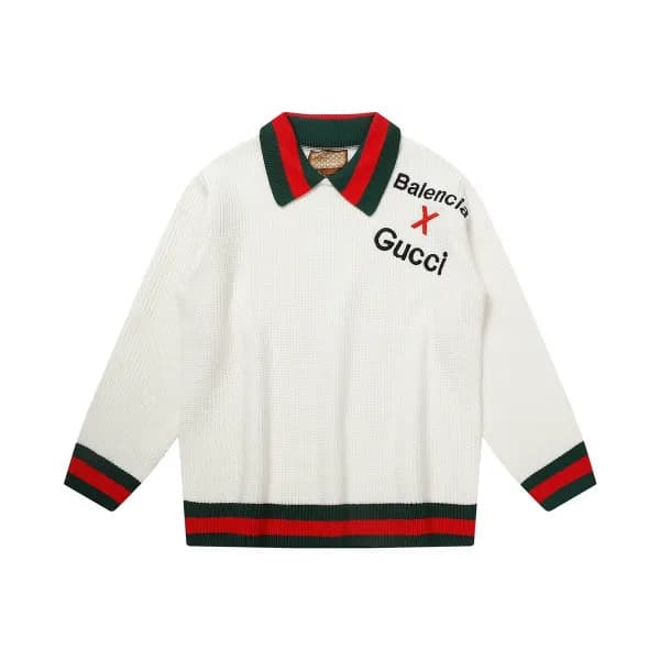 구찌 남성 화이트 폴로 니트 - Gucci Mens White Knits - gu50x - 1