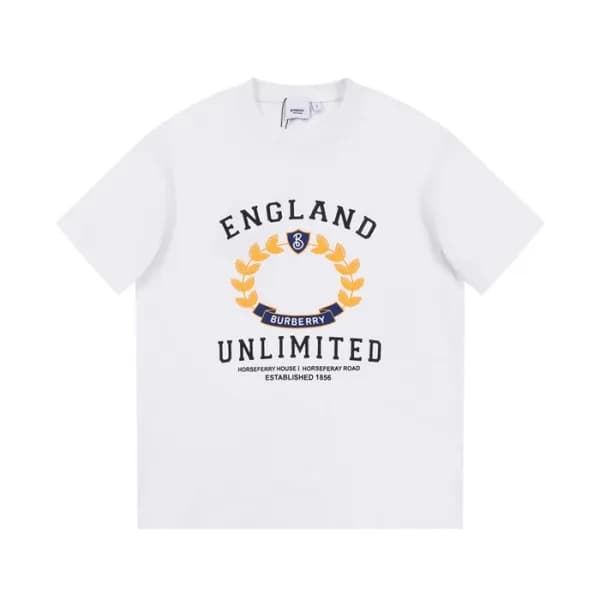 버버리 남성 화이트 크루넥 반팔티 - Burberry Mens White Tshirts -… - 1