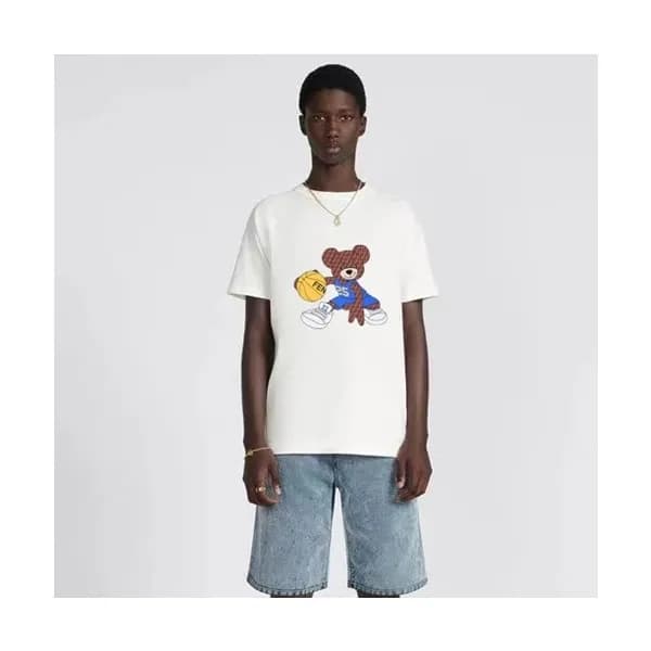 펜디 남성 화이트 크루넥 반팔티 - Fendi Mens White Short sleeved… - 1
