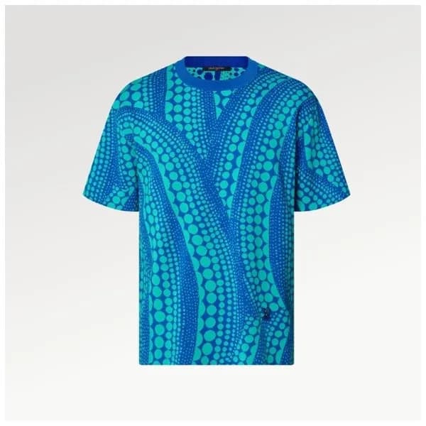 루이비통 남성 블루 크루넥 반팔티 - Louis vuitton Mens Blue Short… - 1