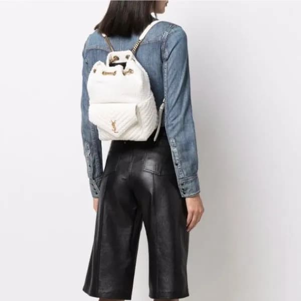 입생로랑 여성 화이트 백팩 - Saint Laurent Womens White Back P… - 1