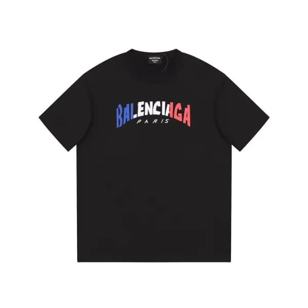 발렌시아가 남성 블랙 크루넥 반팔티 - Balenciaga Mens Black Short … - 1