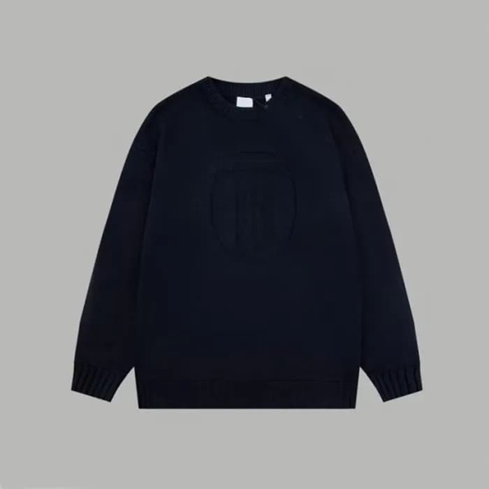 버버리 남성 네이비 크루넥 스웨터 - Burberry Mens Navy Sweaters -… - 1