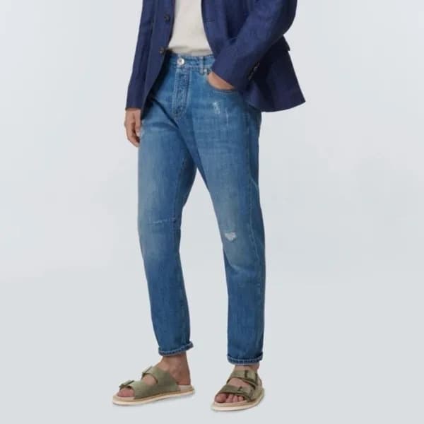 브루넬로쿠치넬리 남성 카키 슬리퍼 - Brunello Cucinelli Womens Kha… - 1