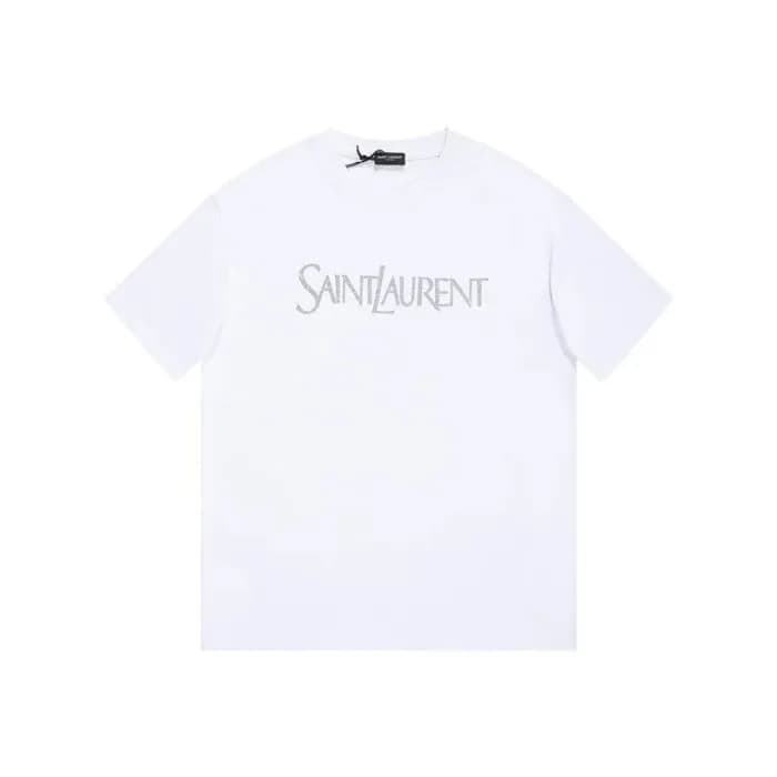 입생로랑 남성 화이트 반팔티 - Saint laurent Mens White Tshirts… - 1