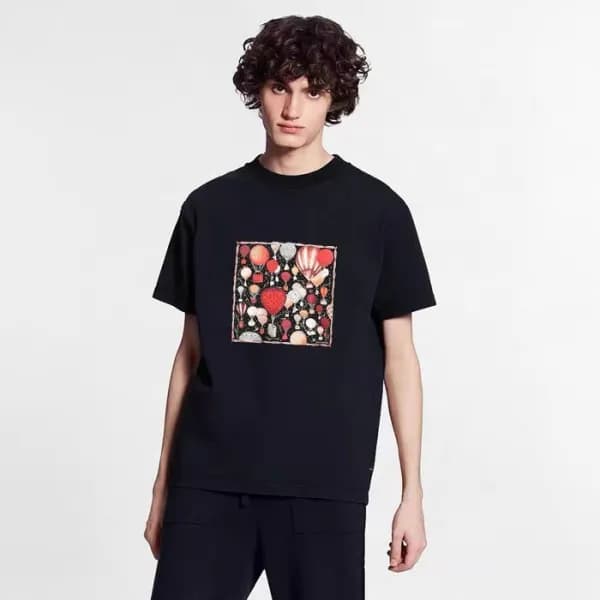 루이비통 남성 블랙 반팔티 - Louis vuitton Mens Black Tshirts … - 1