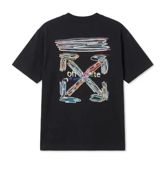 오프화이트 남성 블랙 티셔츠 - Off white Mens Black Tshirt - of… - 1