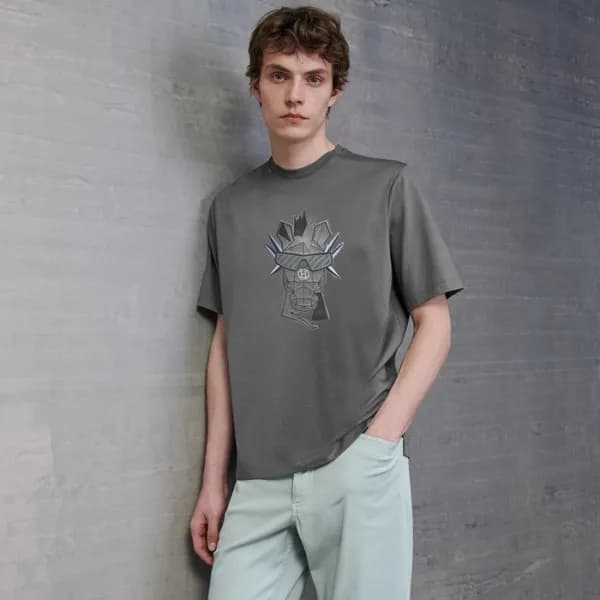 에르메스 남성 라운드 반팔티 - Hermes Mens Round Tshirt - hec50… - 1