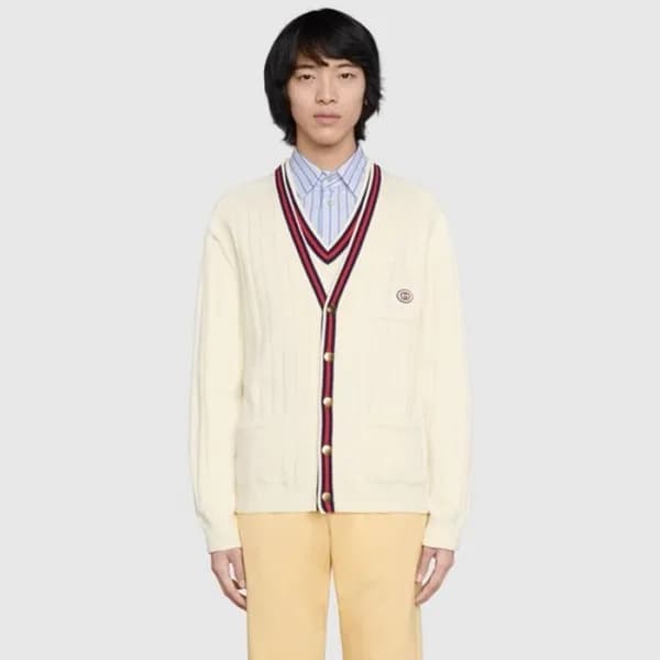 구찌 남성 브이넥 가디건 - Gucci Mens V-neck Cardigan - guc55… - 1