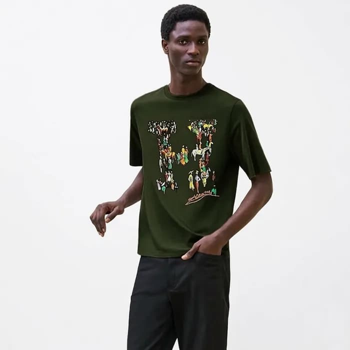 에르메스 남성 라운드 반팔티 - Hermes Mens Round Tshirt - hec13… - 1