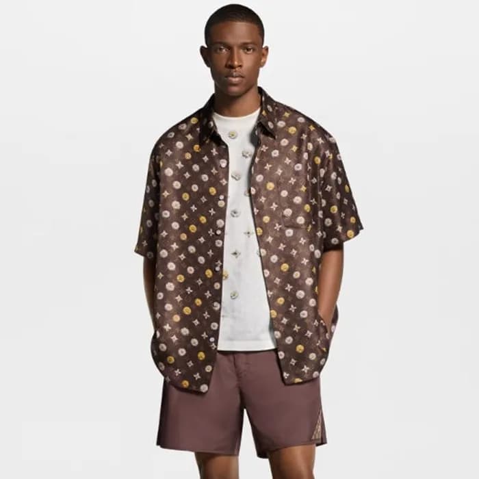 루이비통 남성 모노그램 프린트 반팔 셔츠 - Louis vuitton Mens Monogr… - 1