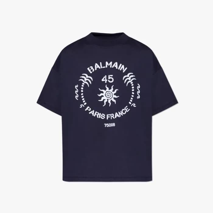 발망 남성 그래픽 프린트 티셔츠 - Balmain Mens Graphic Print Tsh… - 1