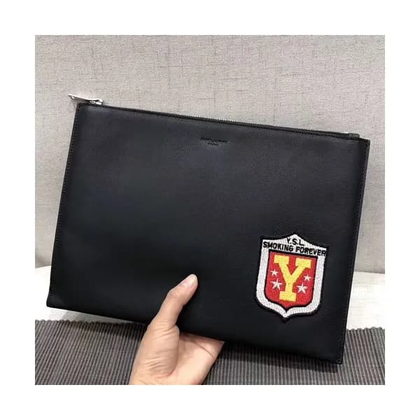 Saint Laurent 2018 Leather Clutch Bag , 28cm - 입생로… - 1