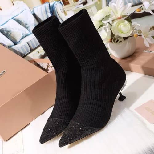 Miumiu 2018 Ladies knit Glitter Boots - 미우미우 니트 글리… - 1