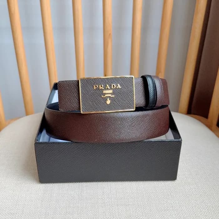 Prada 2019 Mens Saffiano Business Leather Belt - 프… - 1