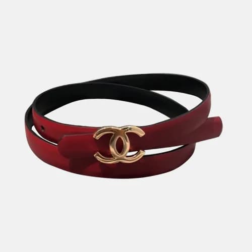 Chanel 2019 Ladies Classic CC Buckle Leather Belt … - 1
