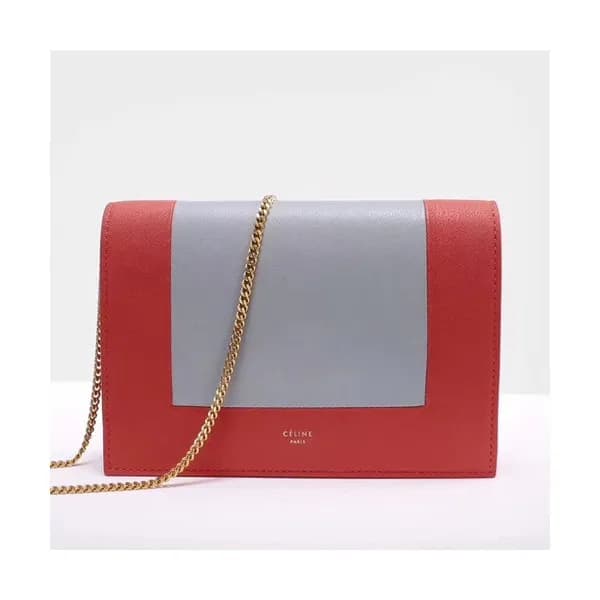 Celine Leather Frame WOC Chain Shoulder Bag,20CM -… - 1