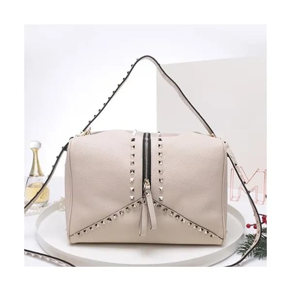 Valentino 2019 Leather Ruckstud Tote Shoudler Bag… - 1