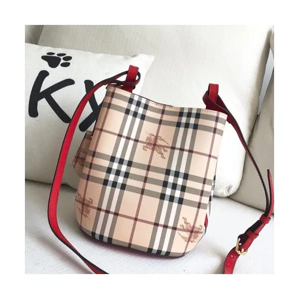 [귀여움 뿜뿜]Burberry 2019 Check Bucket Shoulder Bag, 2… - 1