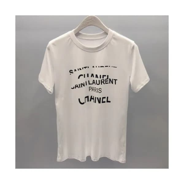 Chanel 2019 Mens Logo Printing Crew-neck Cotton Sh… - 1