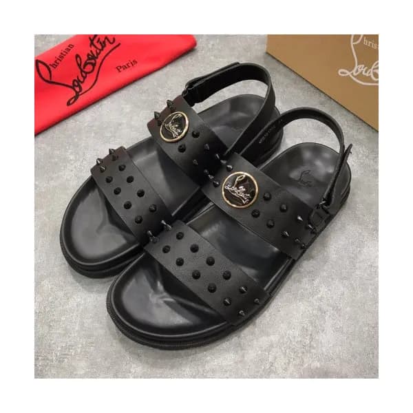 Christian Louboutin 2019 Mens Stud Logo Leather Sa… - 1