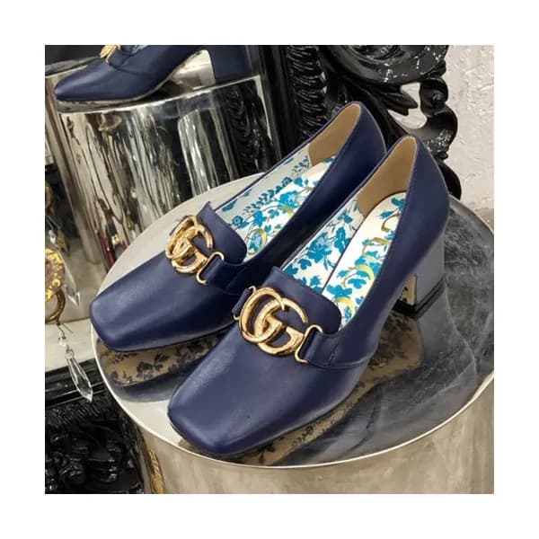 Gucci 2019 Ladies Middle-heel Leather Loafer - 구찌 … - 1