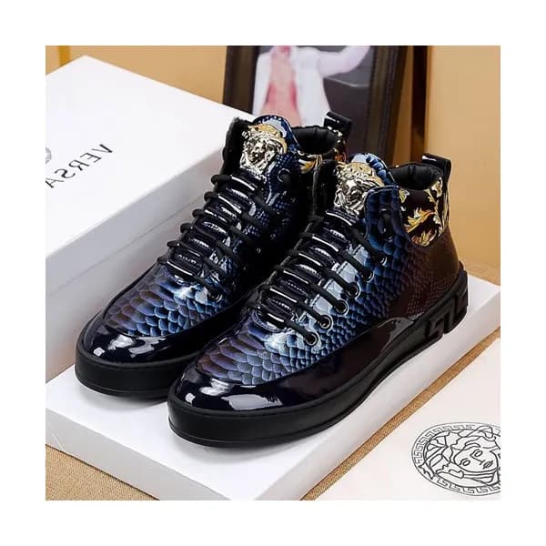 Versace 2019 Mens Leather Sneakers - 베르사체 2019 남성용… - 1